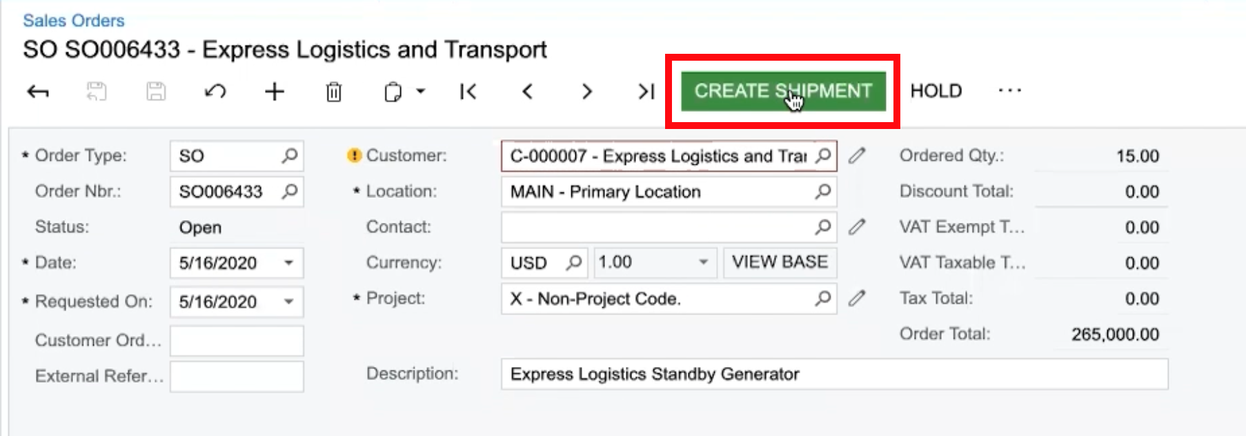 (5.2)ConfirmShipment_Acumatica