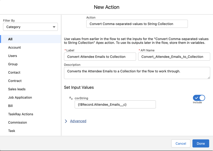 How to Parse a CSV String with a Salesforce Flow