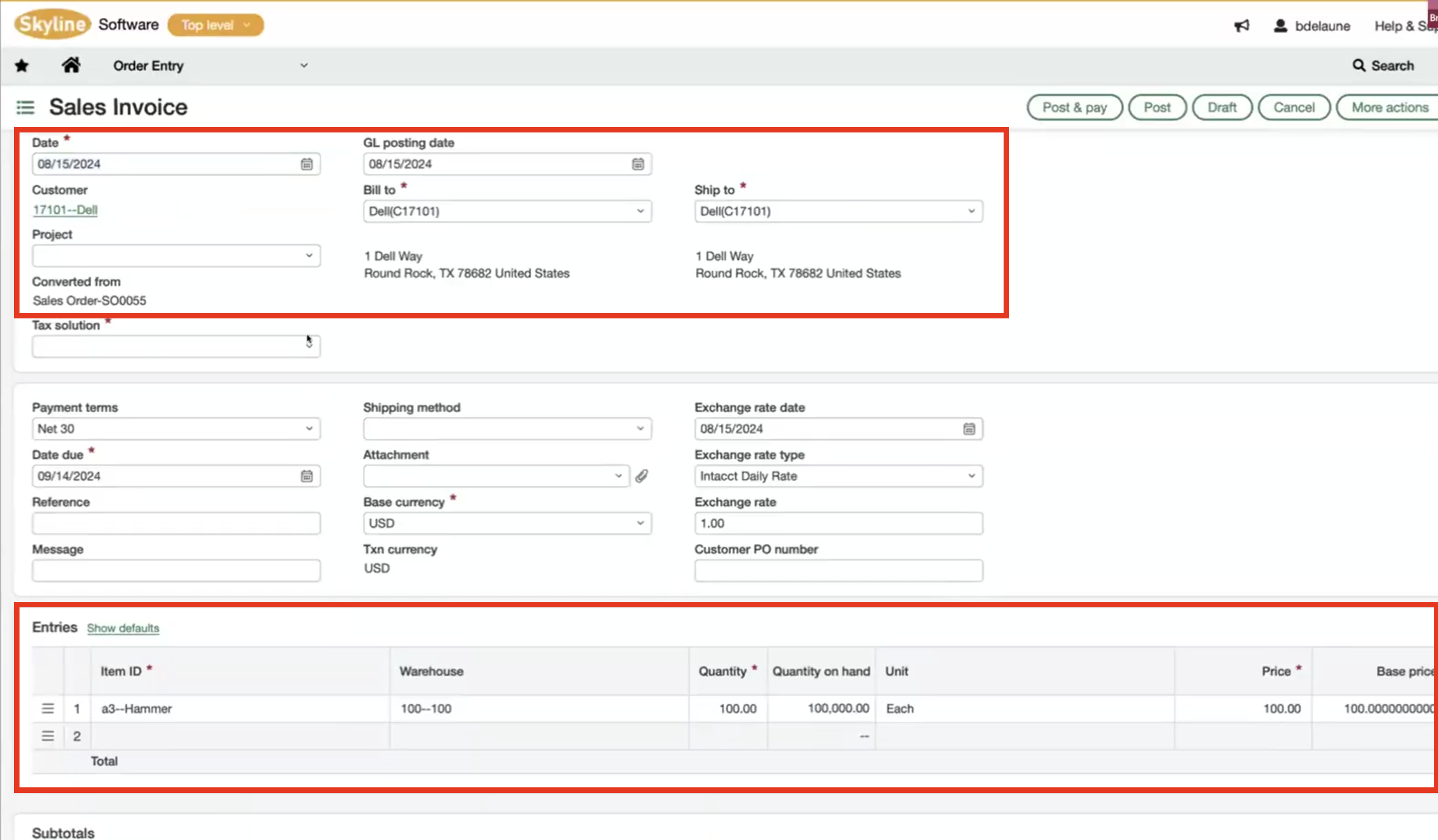 ERP-Sales Invoice View