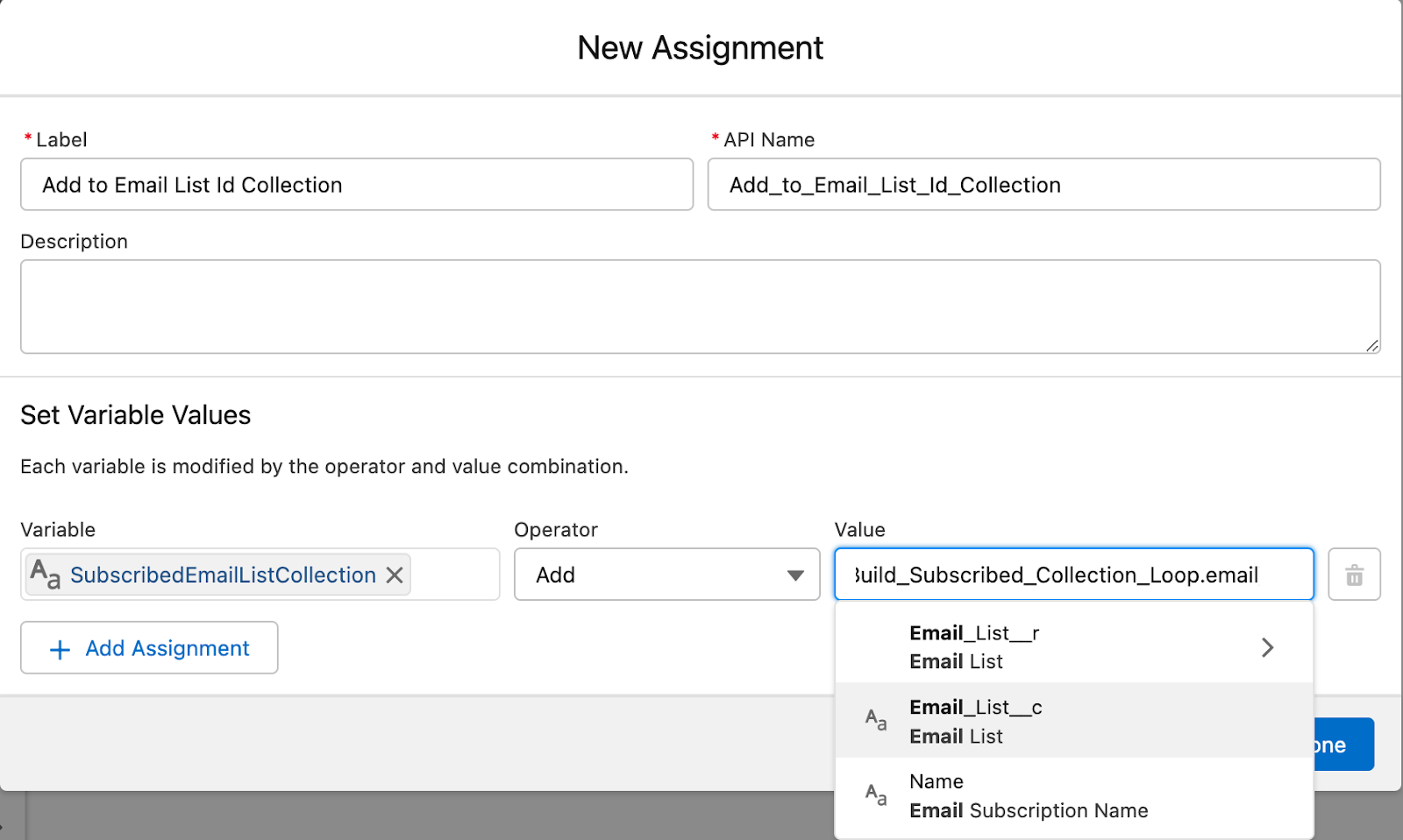 salesforce-flow-new-assignment-email-list