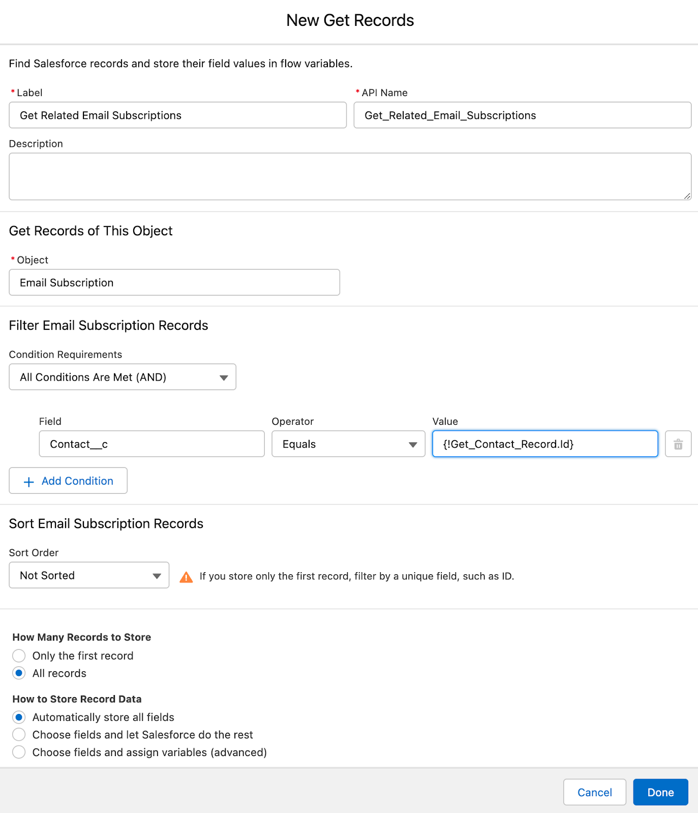 salesforce-flows-new-get-records-Id