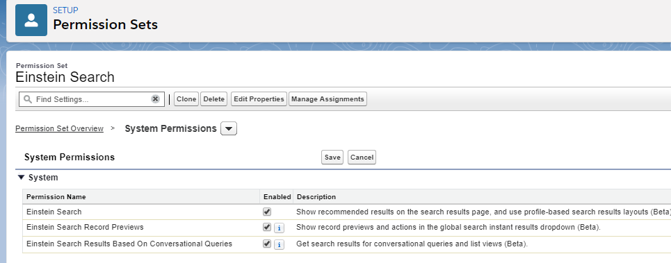 You’ll need to add the three settings, and there are only three available to select, in System Permissions.